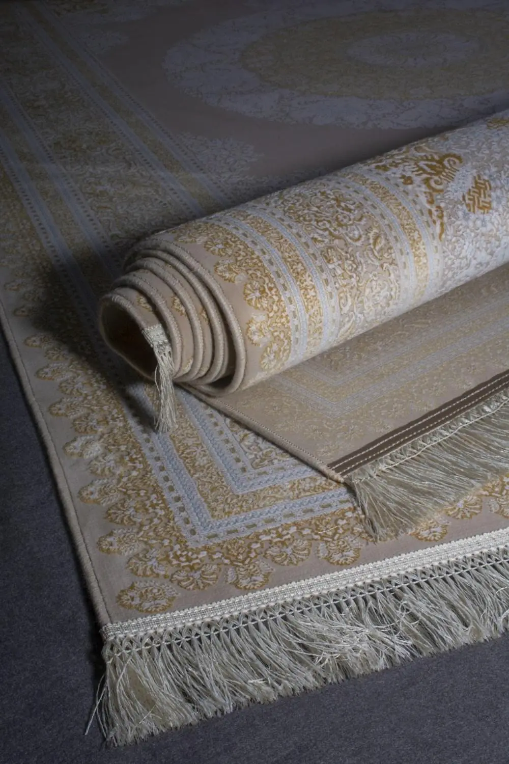 Close-up of a woven carpet texture